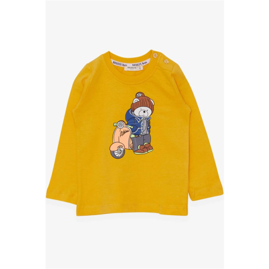 Baby Boy Long Sleeve T-Shirt Teddy Bear Printed Yellow (1.5 Years)