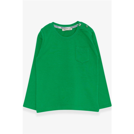 Baby Boy Long Sleeve T-Shirt With Pocket Green (9 Months-3 Years)