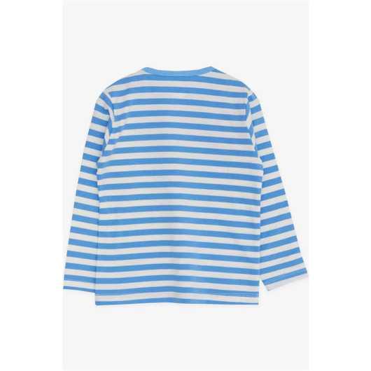 Baby Boy Long Sleeve T-Shirt Striped Light Blue (9 Months-3 Years)