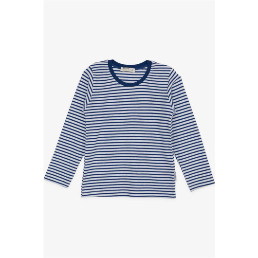 Baby Boy Long Sleeve T-Shirt Striped Dark Blue (9 Months-3 Years)