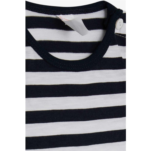 Baby Boy Long Sleeve T-Shirt Striped Navy (9 Months)