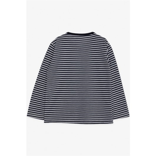 Baby Boy Long Sleeve T-Shirt Striped Navy (9 Months-3 Years)