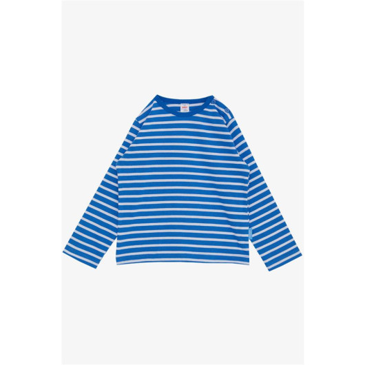 Baby Boy Long Sleeve T-Shirt Pop Striped Blue (9 Months-3 Years)