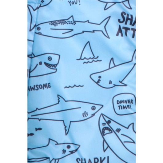 Baby Boy Raincoat Shark Pattern Blue (1 Year)