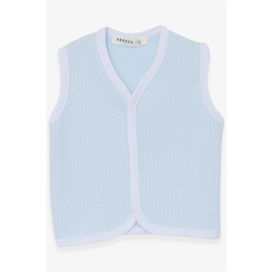 Baby Boy Vest Snap Fastener Light Blue (0-9 Months)