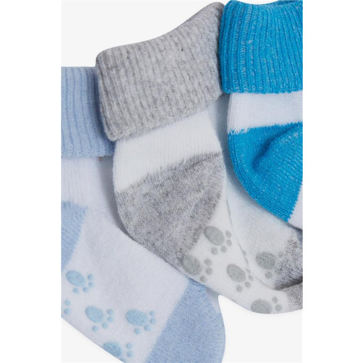 Baby Boy Newborn Socks 2 Colors 3 Packs Mixed Color (0-3 Months)
