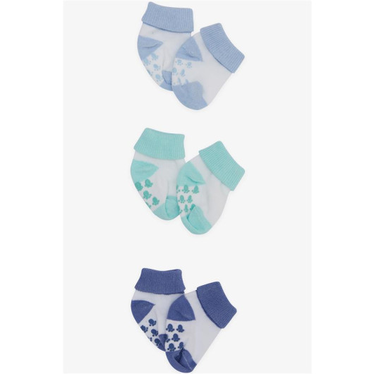 جوارب للأطفال حديثي الولادة عدد 3 ألوان متنوعة (0-3 أشهر)
