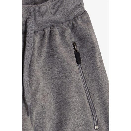 Boys' Silver Sports Pants With Pockets