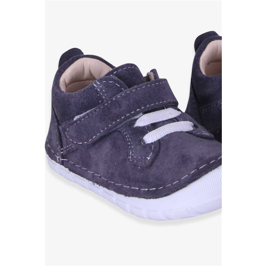 Boys Velcro Suede Shoes Anthracite (Number 19-22)
