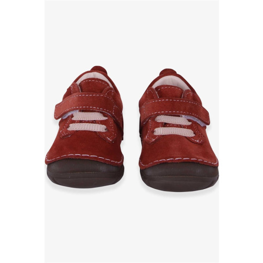 Boys Velcro Suede Shoes Cinnamon (Number 19-22)