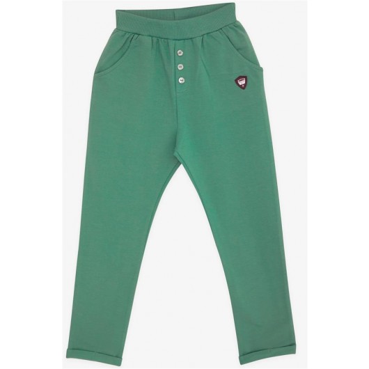 Boy's Sweatpants Crest Basic Mint Green (4-8 Years)