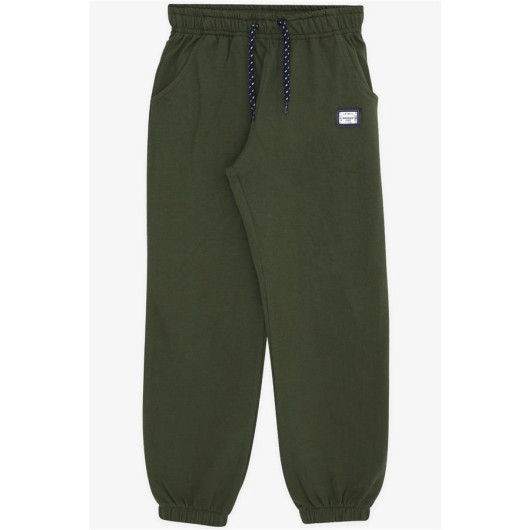 Boy's Sweatpants Khaki Green With Lace Accessory Pocket (Ages 5-9)