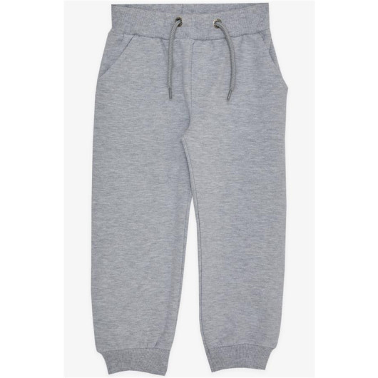 Boy's Sweatpants With Pocket Light Gray Melange (Ages 3-8)