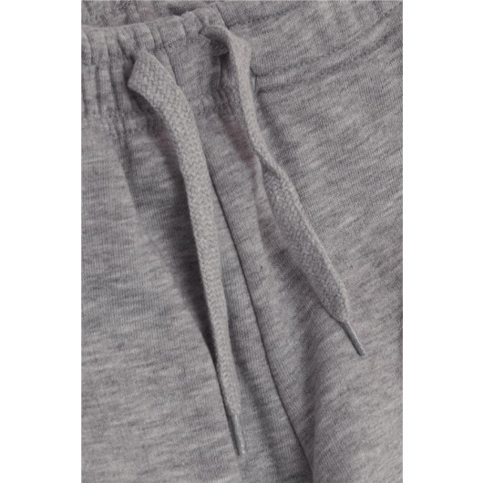 Boy's Sweatpants With Pocket And Lacing Accessory Light Gray Melange (Ages 10-14)