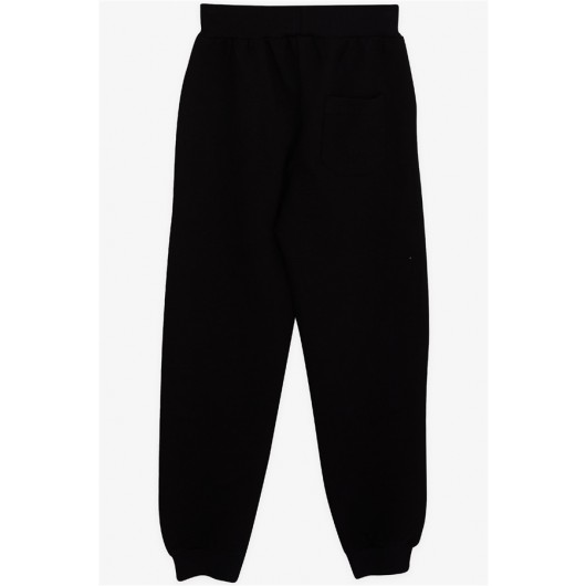 Boy's Sweatpants Black With Pocket (3-7 Years)