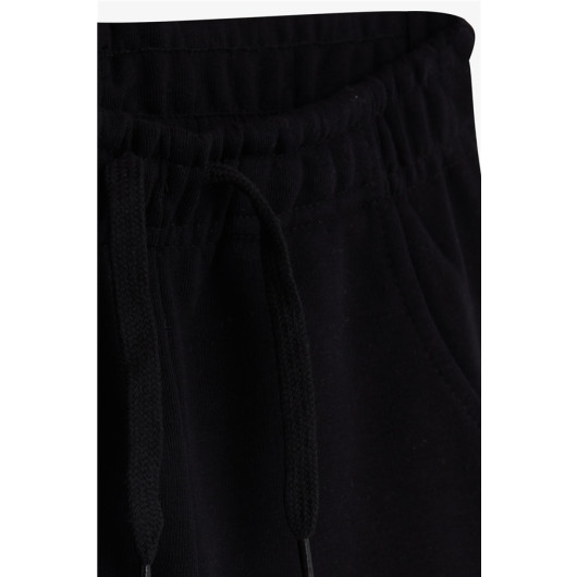 Boy's Sweatpants Black With Pocket (9-14 Years)