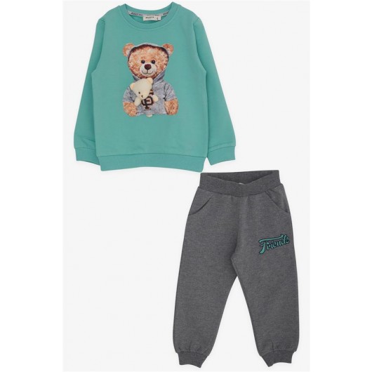 Boys Sports Printed Pajamas Set, Olive Green (1.5-5 Years)