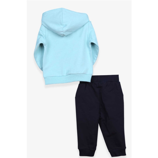 Boy's Tracksuit Set Dog Embroidered Mint Green (1-3 Years)