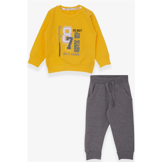 Boy's Tracksuit Set Yellow With Number Embroidery (1.5-4 Years)