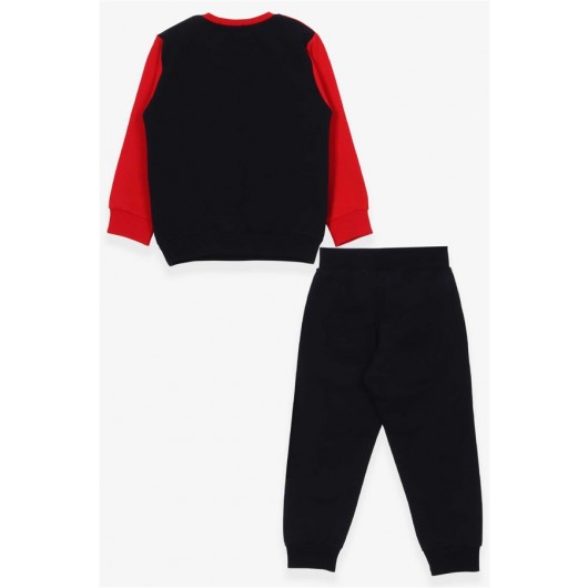 Boys Tracksuit Set Text Printed Red (1.5-5 Years)