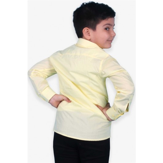 قميص ولادي اساسي لون اصفر (6-13 سنة)