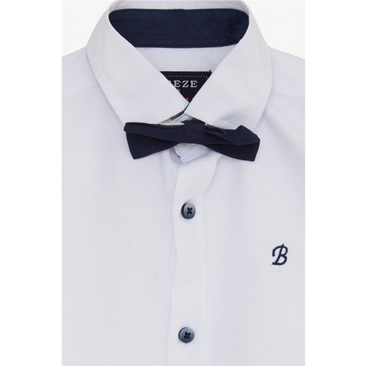 Boy Shirt With Bow Tie White (3-7 Years)