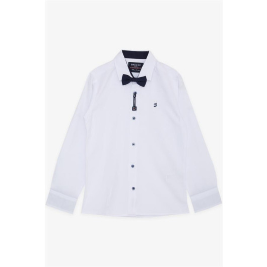 Boy's Shirt White With Bow Tie (Ages 8-12)