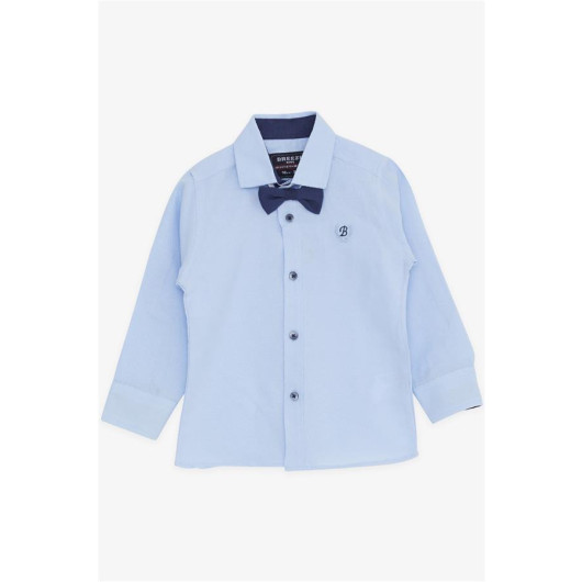 Boy's Shirt With Bow Tie Blue (3-7 Years)