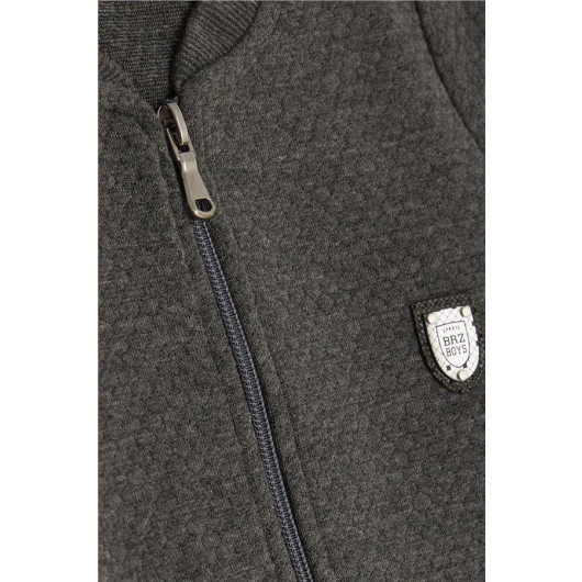 Boy Cardigan Basic Pocket Smoked Coat (2-6 Years)