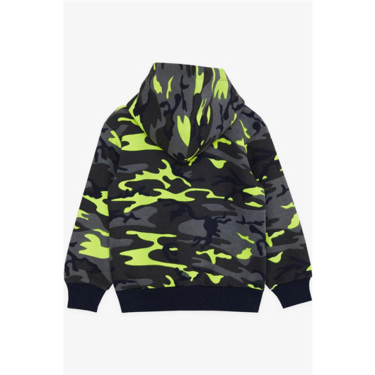 Boy's Cardigan Camouflage Patterned Hooded Zipper Mixed Color (Ages 3-7)