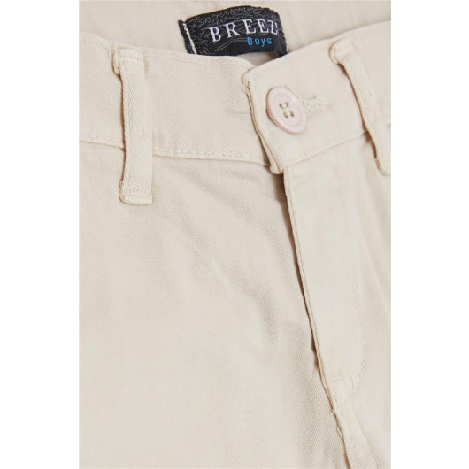 Boy Capri Pocket Button Beige (8-14 Years)