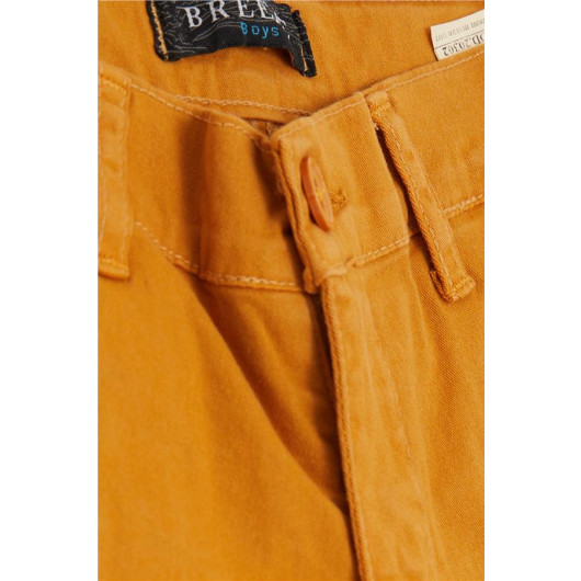 Boy Capri Pocket Buttoned Mustard Yellow (8-14 Years)