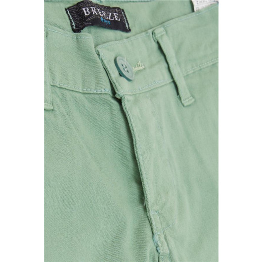 Boy Capri Pocket Buttoned Mint Green (8-14 Years)