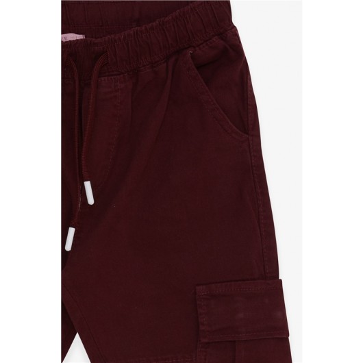 Boys Jeans Claret Red With Elastic Waist Pocket (8-14 Years)