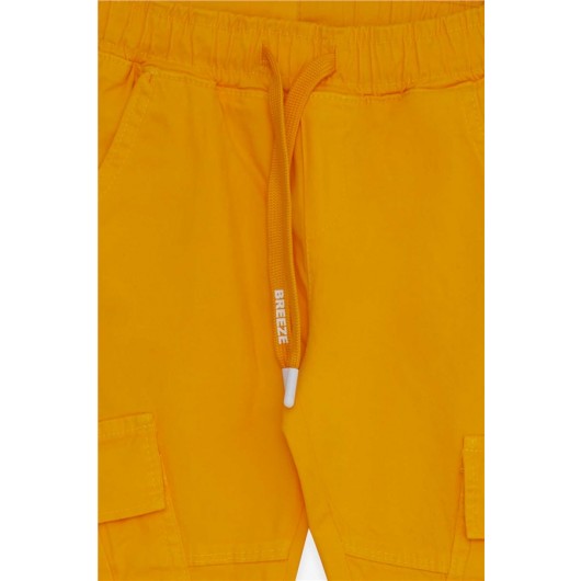 Boy's Jeans Yellow (3-7 Years) With Elastic Waist Pocket