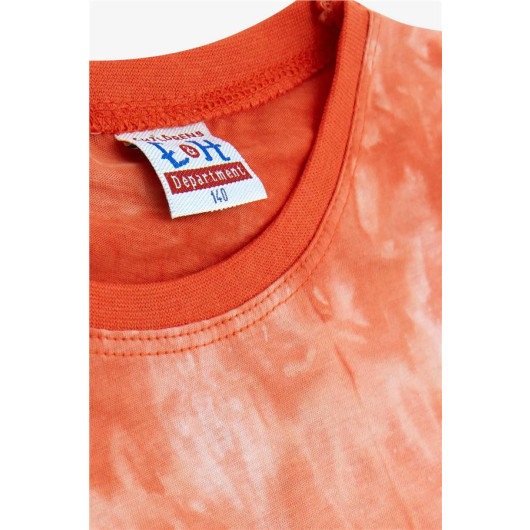 Boys Pajamas Set Tie-Dye Patterned Orange (9-12 Years)