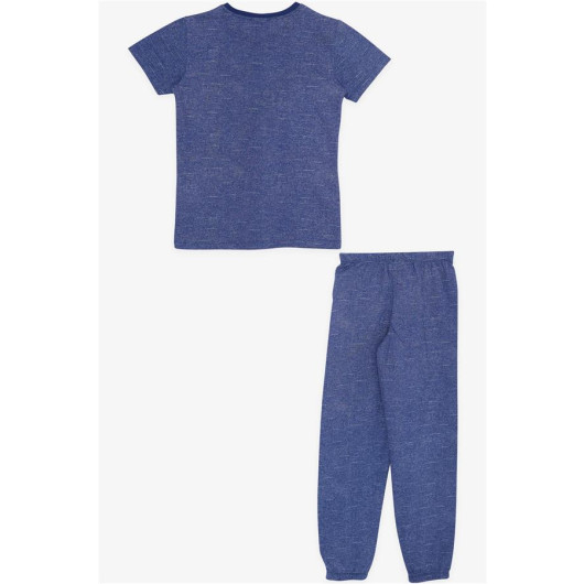 Boys Pajamas Set Patterned Dark Blue (4-8 Years)