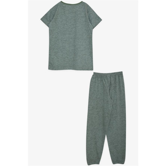 Boy's Pajama Set Patterned Mint Green (Ages 9-14)