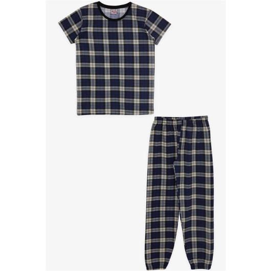 Boys Pajamas Set Checkered Mixed Color (9-14 Years)