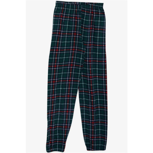 Boy's Pajama Set Green With Plaid Pattern (4-8 Years)
