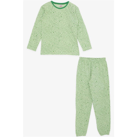 Pistachio Green Cotton Boys Pajamas Set (9-12 Years)
