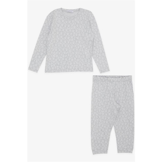 Boys Pajamas Set Cute Sheepskin Light Gray (3-7 Years)