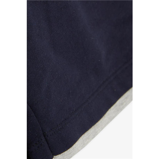 Boy's Shorts With Pocket Accessory Navy Blue (3-7 Years)