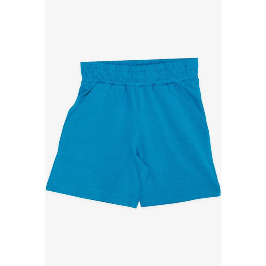 Boys Shorts Solid Color Turquoise (3-7 Years)