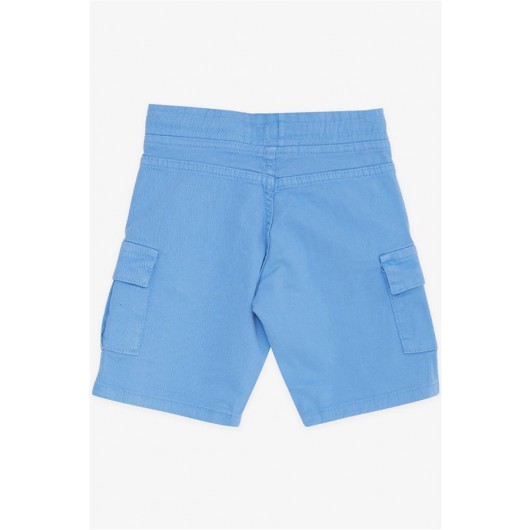 Boy Shorts Cargo Pocket Lace-Up Light Blue (2-6 Years)