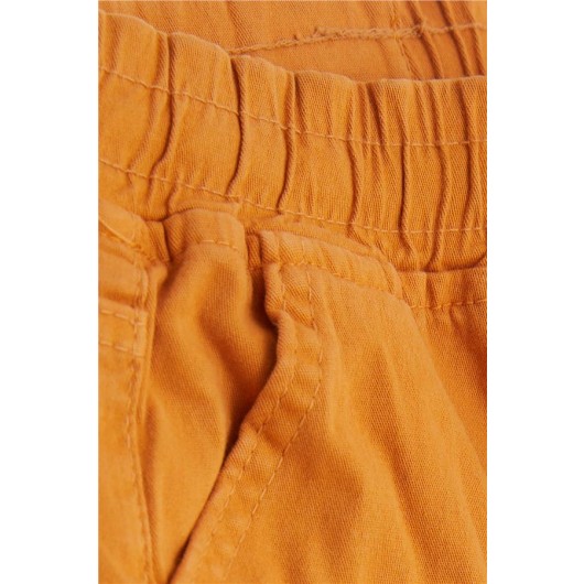 Boy Shorts Cargo Pocket Lace-Up Mustard Yellow (2-6 Years)