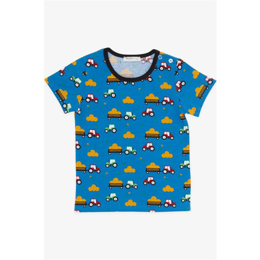Boys Blue Printed T-Shirt And Shorts Pajama Set (1.5-5 Years)