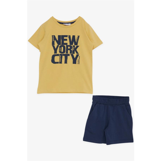 Boy's Shorts Set Printed Yellow (Age 3-7)