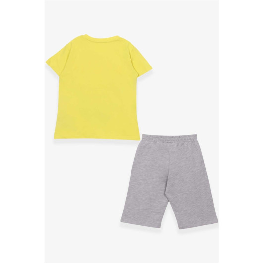 Boys Shorts Set Printed Yellow (6-10 Years)