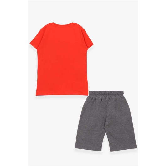 Boys Shorts Set Printed Orange (8-14 Years)